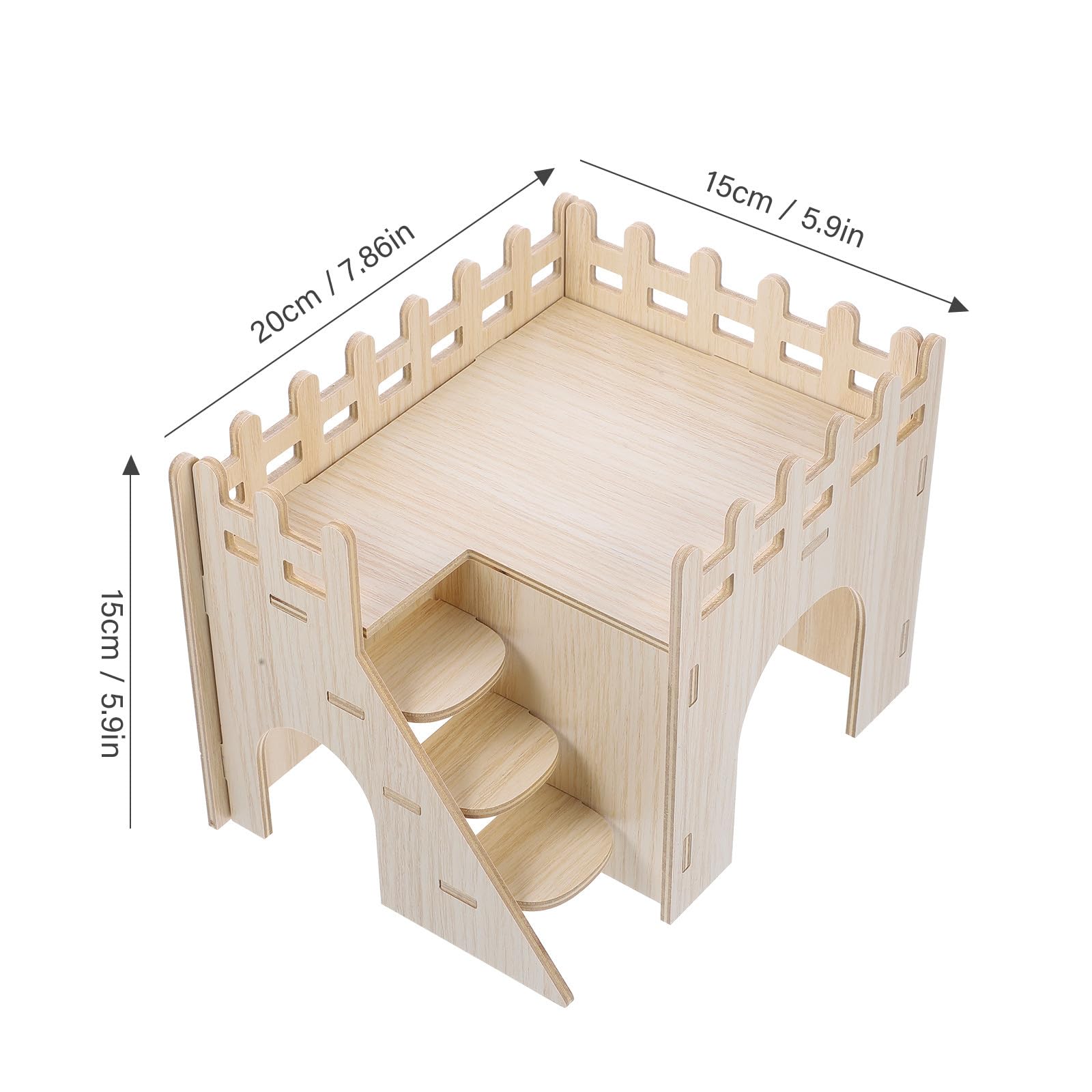Amazon | VILLCASE ハムスターハウス 木製 隠れ家 巣箱 ゴールデン
